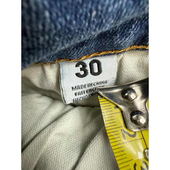 Embellish Moto Biker Jeans Men’s Sz 30 Skinny Distressed Bleach Wash Zip Pockets - Picture 5 of 10